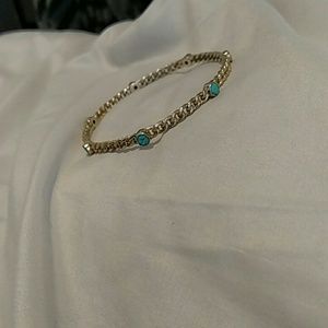 Melinda Maria Jewelry - Gold Chain Link Turquoise-Colored Bangle Melinda Maria Jewelry - Gold Chain Link Turquoise-Colored Bangle